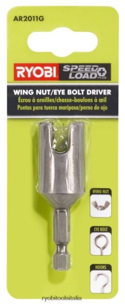 RYOBI kit di punte per avvitatore speedload+ con dado ad alette/occhiello e bullone a gancio Accessori 06V0D835