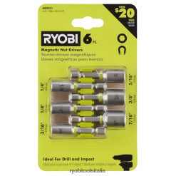 RYOBI Set di cacciaviti magnetici a impatto da 6 pezzi Accessori 06V0D830
